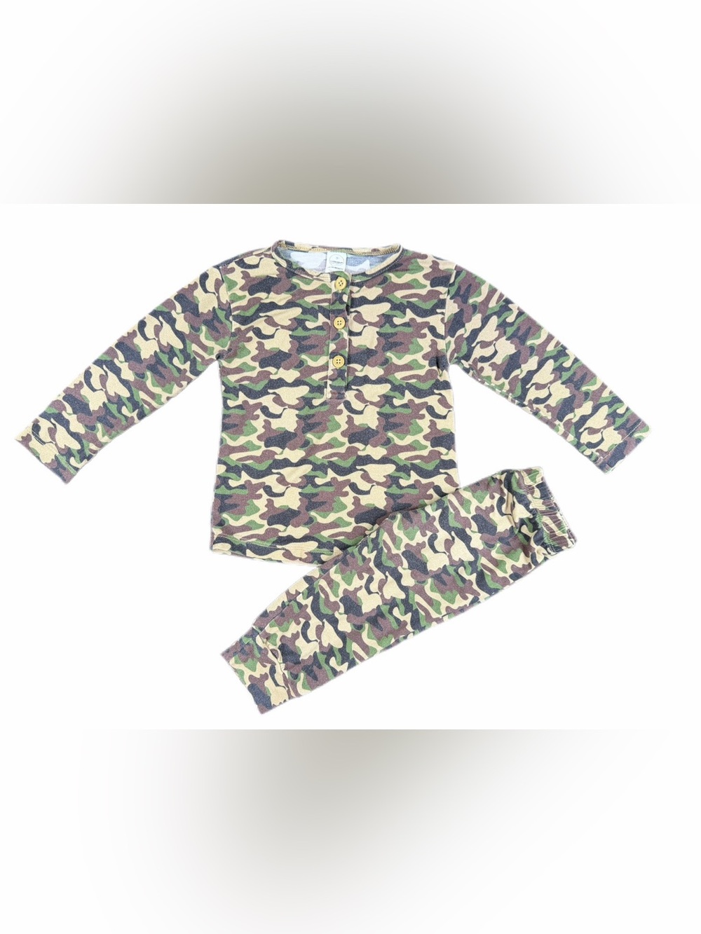 LARKSPUR Long Sleeve Bamboo Pajamas in Green Camo - 18-24M